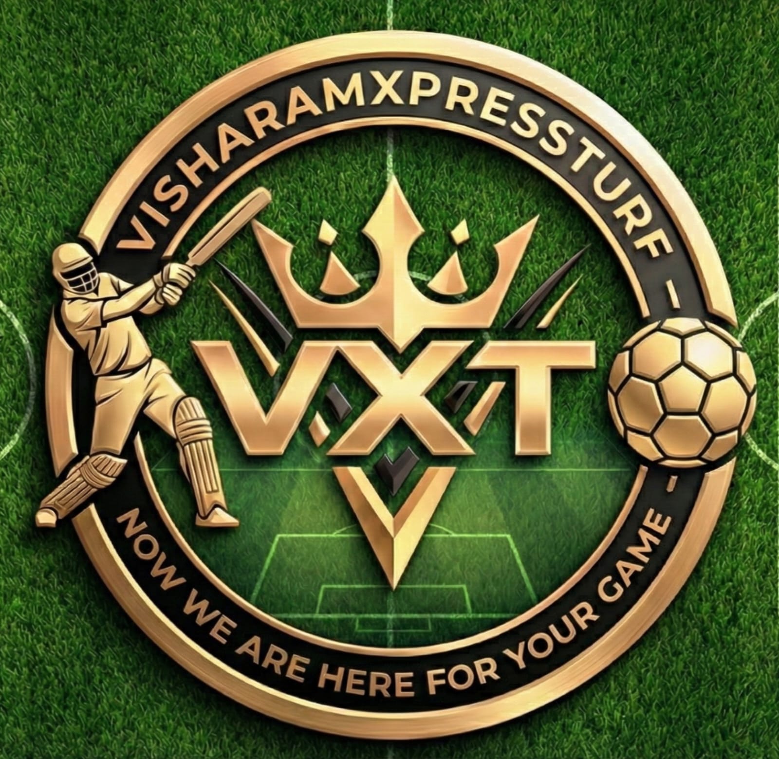 Visharam Xpress Turf sports club logo design